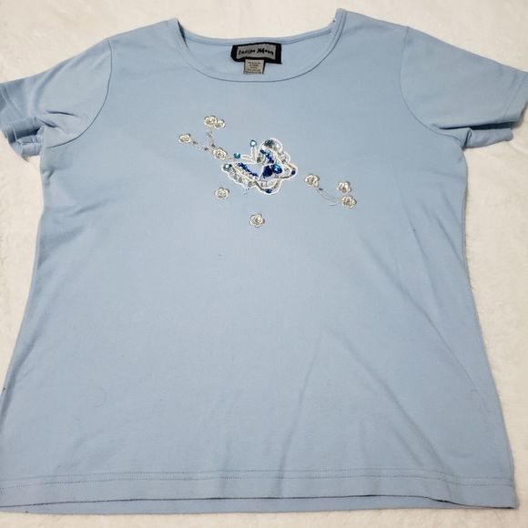 Indigo Moon Tops - Indigo Moon Blue Butterfly Tee